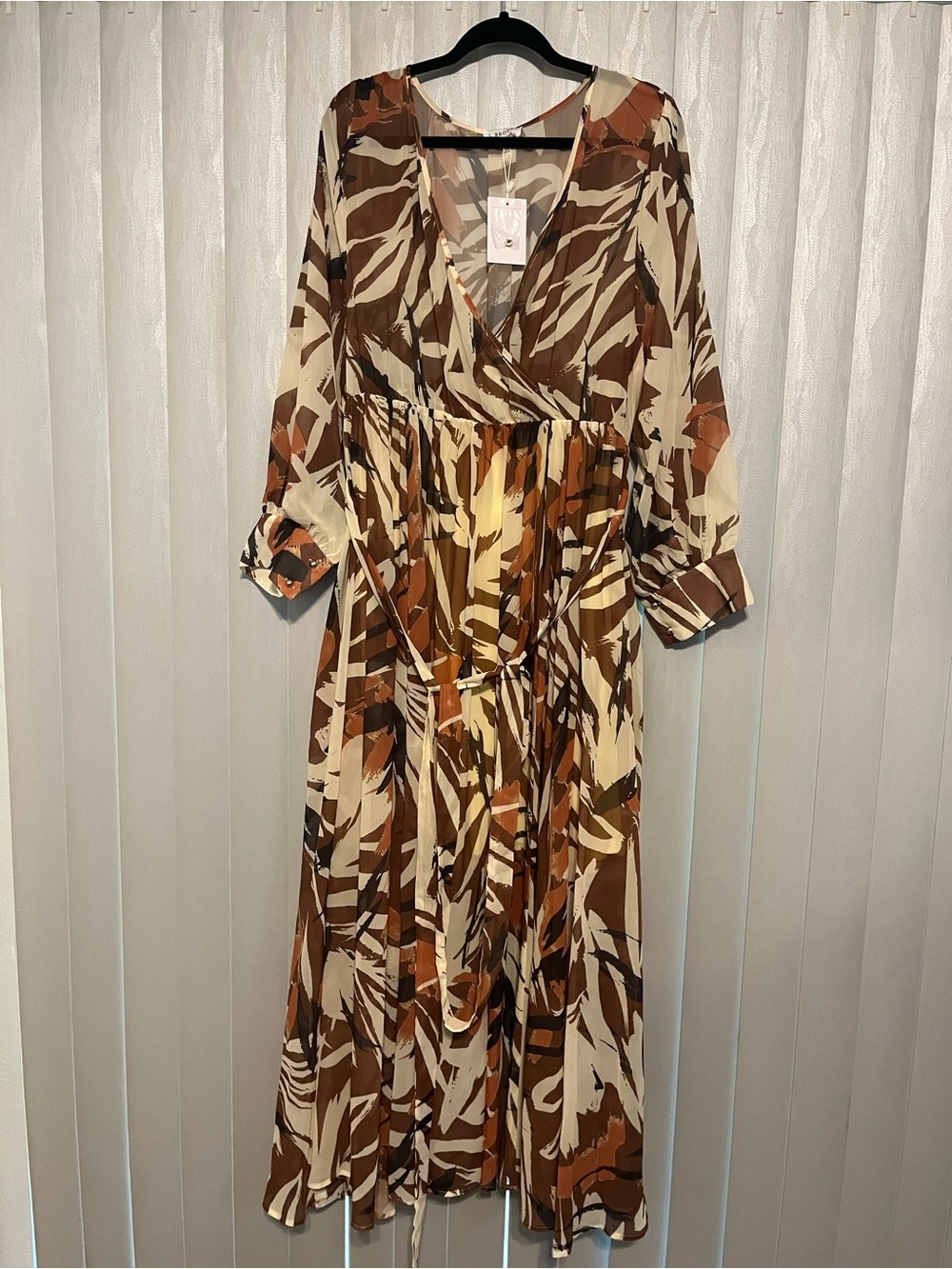 Salma Chiffon Surplice Maxi
Dress - Brown